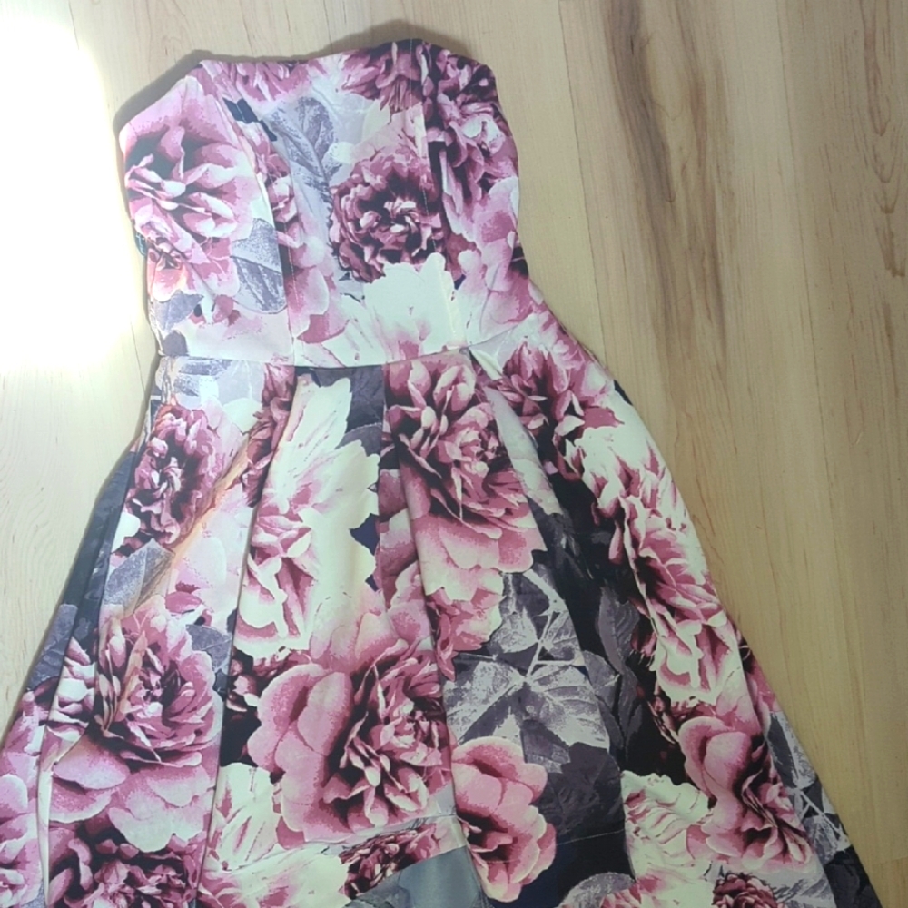 Floral Strapless Dress Size 3
